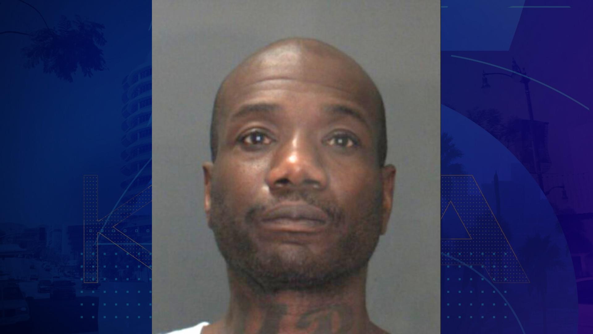 Ardy Vance Thompson, 50, of Victorville, is seen in a booking photo from the Victor Valley Sheriff’s Department.