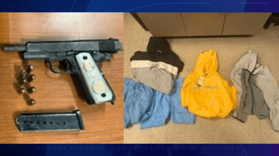 Two firearms and a "substantial" amount of stolen merchandise was found at the supect's residence on July 2, 2025. (Los Angeles Police Department)
