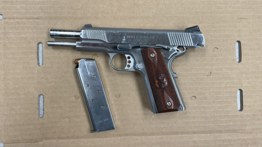 The suspect's loaded handgun was found at the scene after a physical confrontion reportedly over loud music in a Ventura neighborhood on July 16, 2025. (Ventura Police Department)