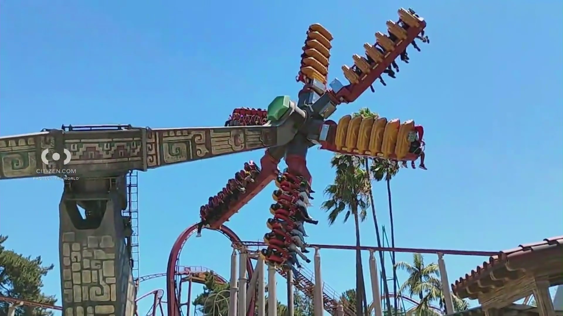 Riders were left dangling in mid-air after the Sol Spin thrill ride malfunctioned at Knott's Berry Farm in Buena Park on July 26, 2025. (Citizen)