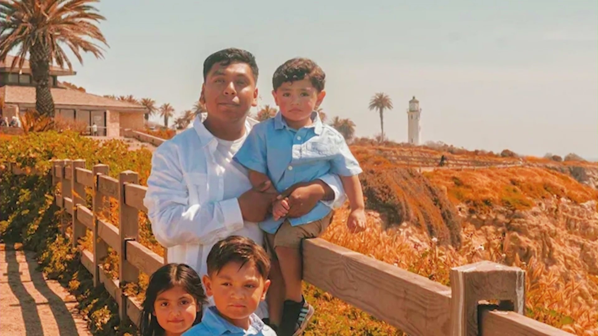 George Victoriano, 34, is seen with his children in a family photo. (GoFundMe)