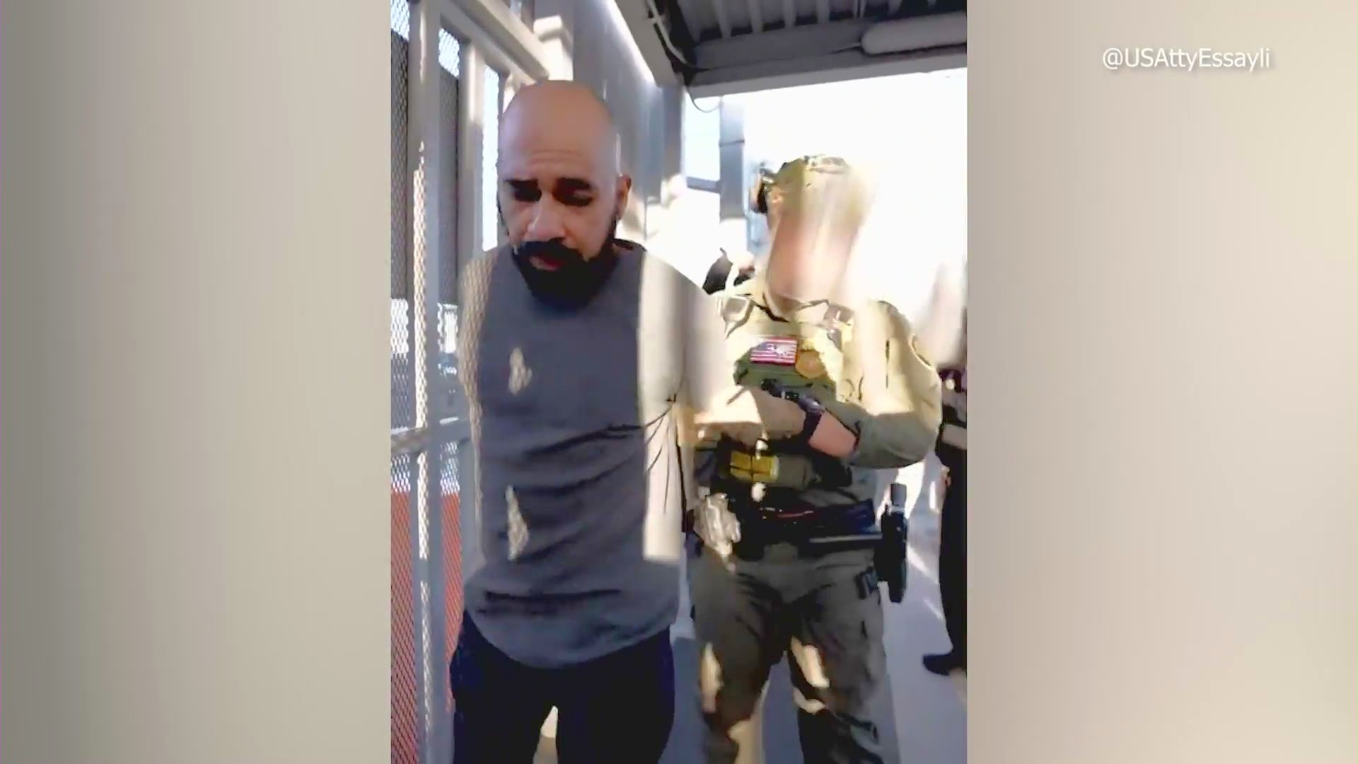 Elpidio Reyna, 39, of Compton, was arrested at the San Ysidro Port of Entry for the alleged assault of a federal officer. (U.S. Attorney Bill Essayli)