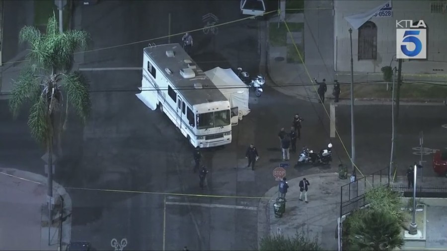 A 9-year-old child was killed and a 19-year-old victim was hospitalized after an RV driver struck them in L.A.'s Koreatown neighborhood on July 31, 2025. (KTLA)