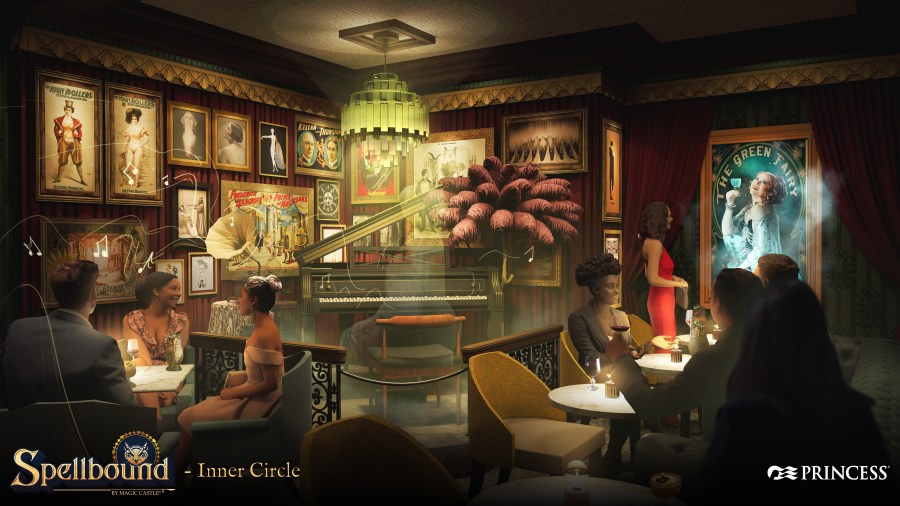 Renderings provided by Princess Cruises show a walkthrough of the newest iteration of Spellbound by the Magic Castle, which comes to the Star Princess in fall 2025. (Princess Cruises)