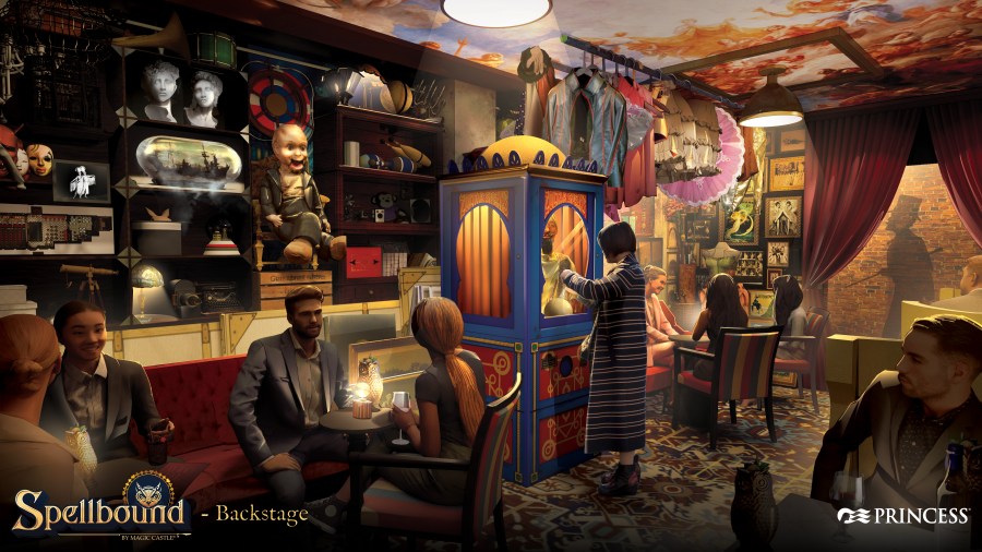 Renderings provided by Princess Cruises show a walkthrough of the newest iteration of Spellbound by the Magic Castle, which comes to the Star Princess in fall 2025. (Princess Cruises)