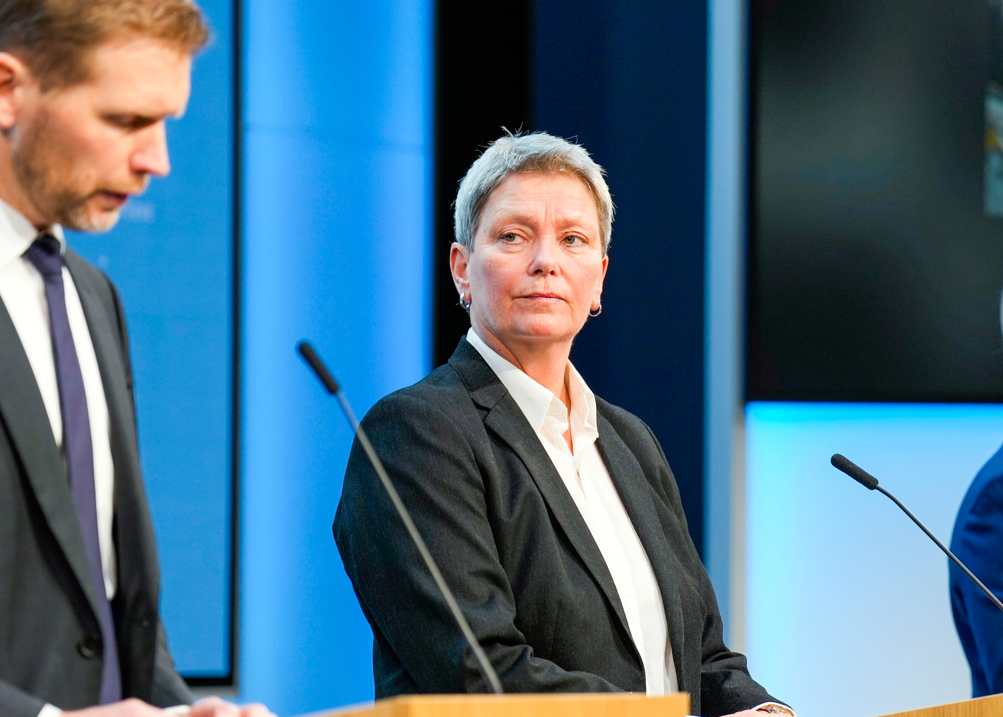 FILE - Head of the Police Security Service Beate Gangas during a press conference on threat and risk assessments in Norway, in Oslo, Monday, Feb. 13, 2023. (Fredrik Varfjell/NTB Scanpix via AP, file)