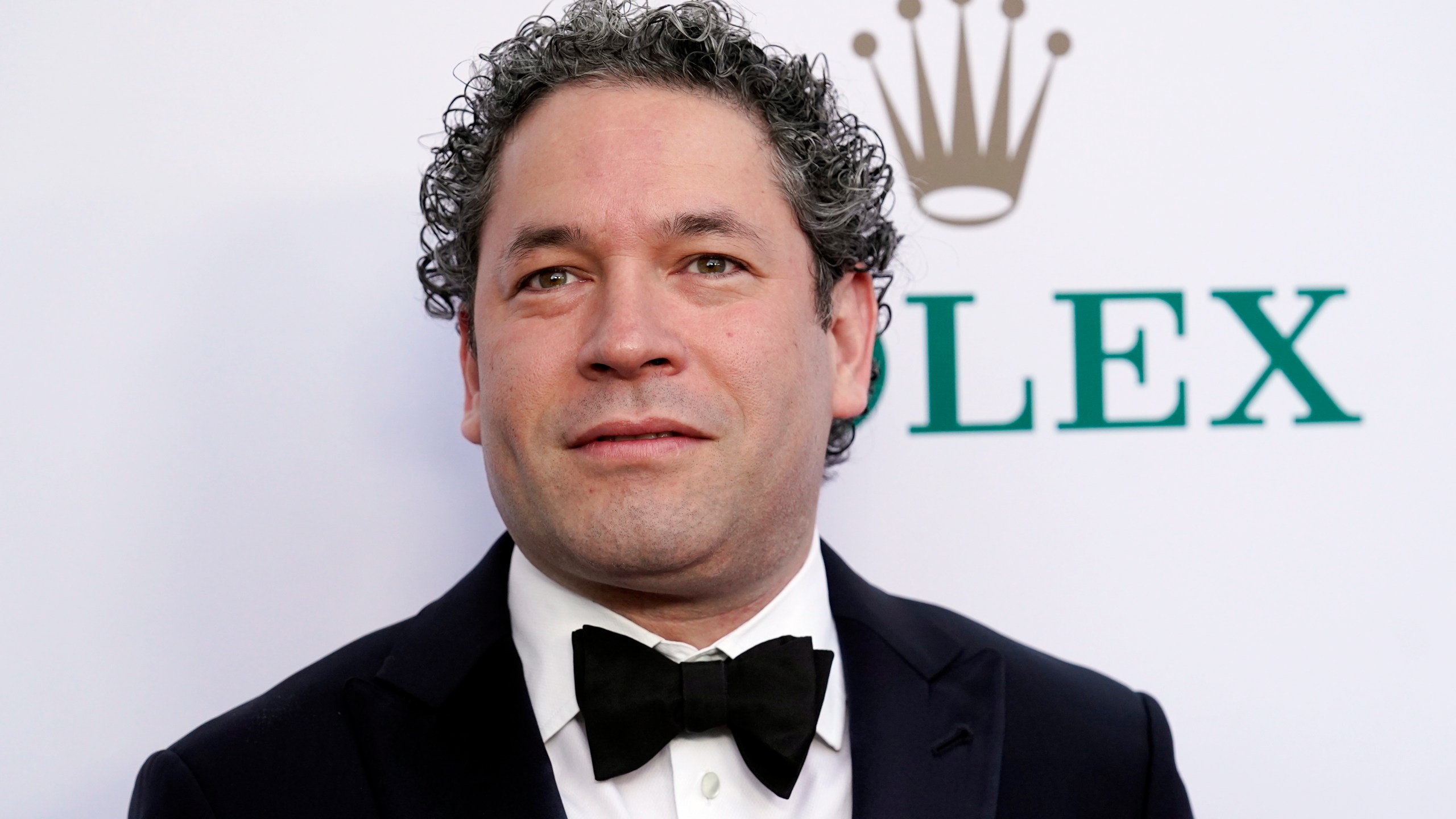 FILE - Gustavo Dudamel, the music and artistic director of the Los Angeles Philharmonic, poses at the 2023 Los Angeles Philharmonic Gala, Thursday, Oct. 5, 2023, in Los Angeles. (AP Photo/Chris Pizzello, File)