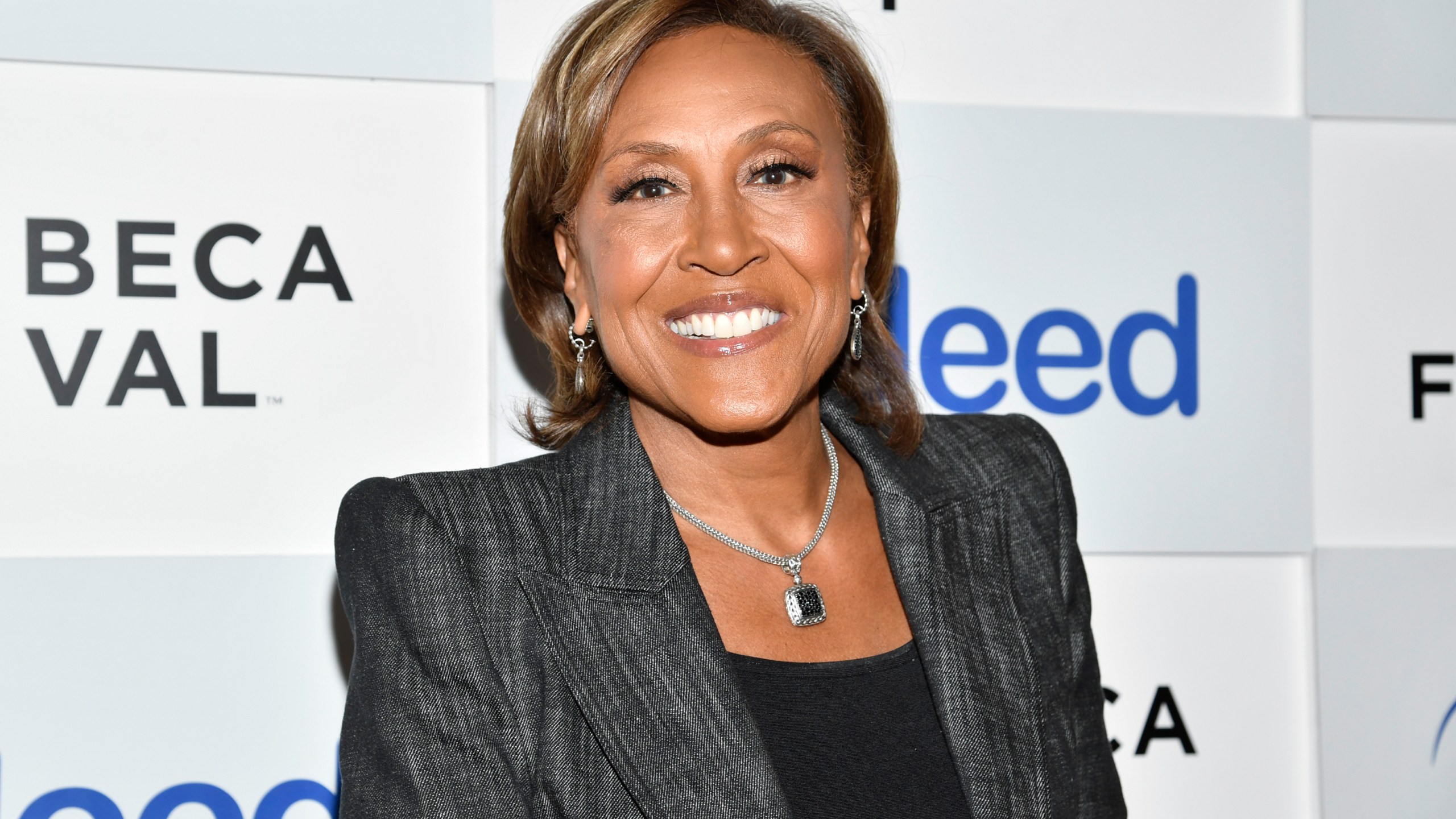 FILE - Robin Roberts arrives to honor Jane Fonda with The Harry Belafonte Voices For Social Justice Award during the Tribeca Festival at Spring Studios, June 10, 2023, in New York. (Photo by Evan Agostini/Invision/AP, File)