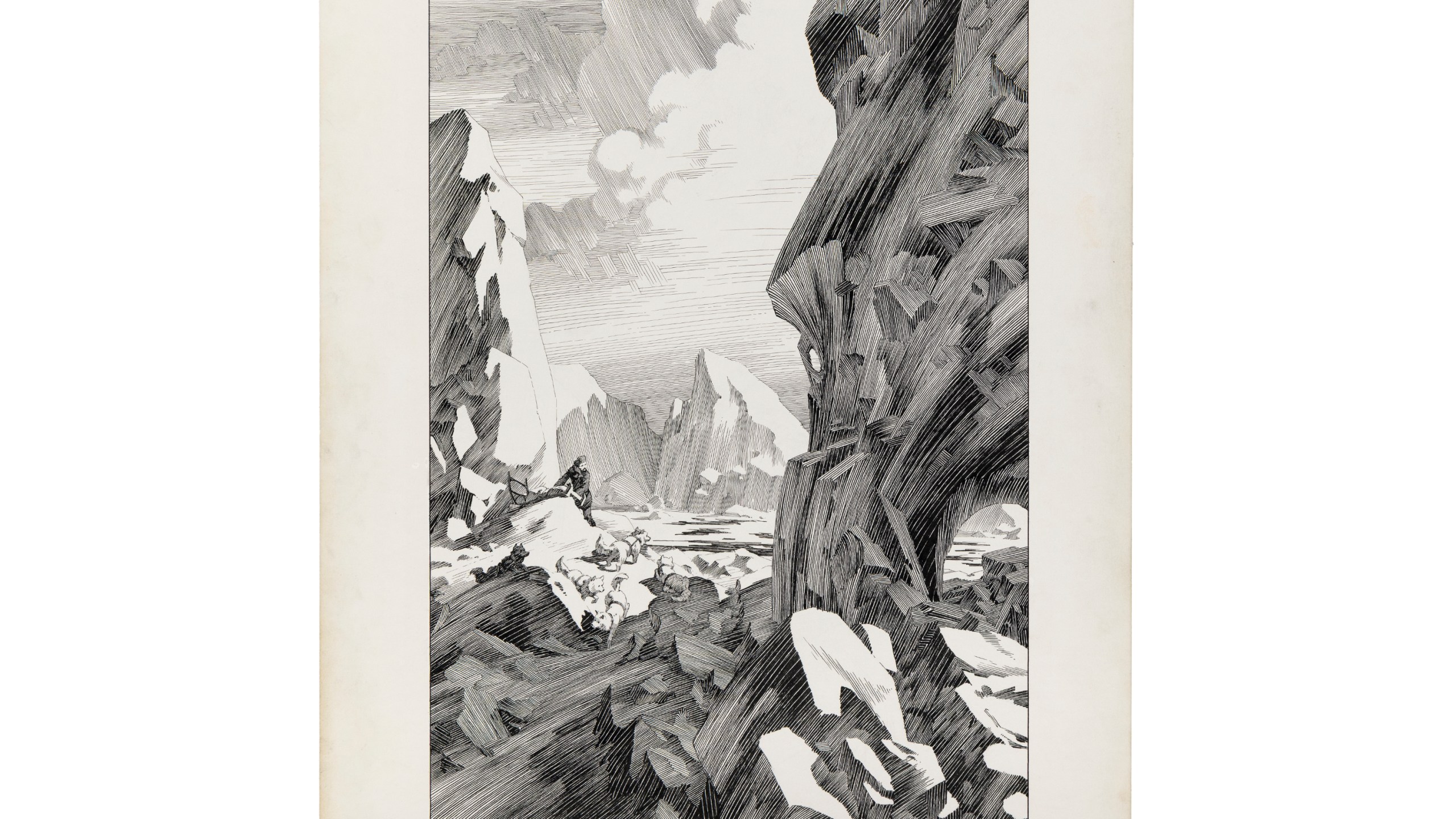 This image released by Heritage Auctions shows original art by Bernie Wrightson from Mary Wollstonecraft Shelley’s Novel "Frankenstein," an item up for auction from the collection of filmmaker Guillermo del Toro. (Heritage Auctions via AP)