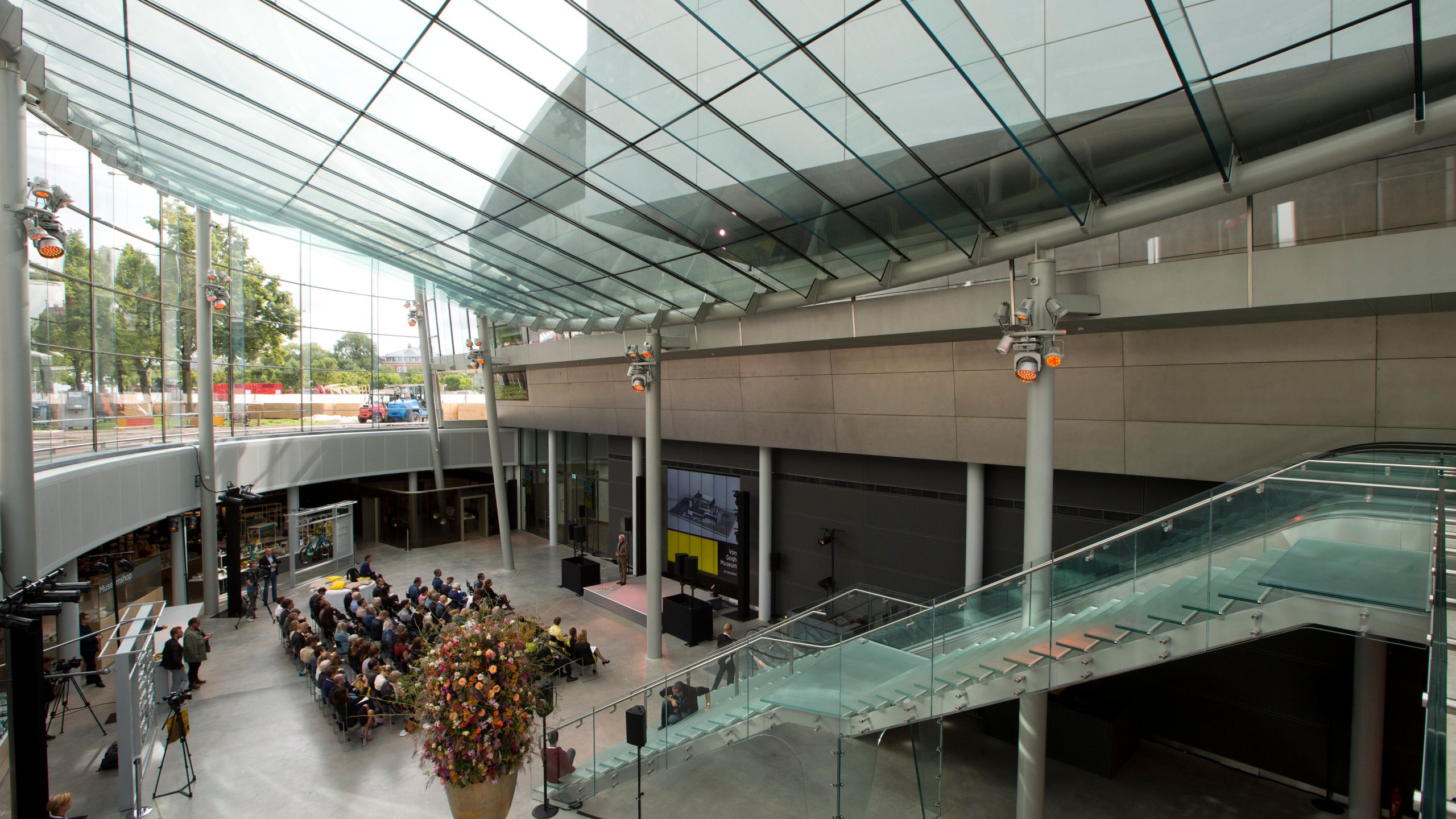 FILE - View of the new entrance to the Van Gogh museum in Amsterdam, Netherlands, Tuesday, Sept. 1, 2015. (AP Photo/Peter Dejong, File)