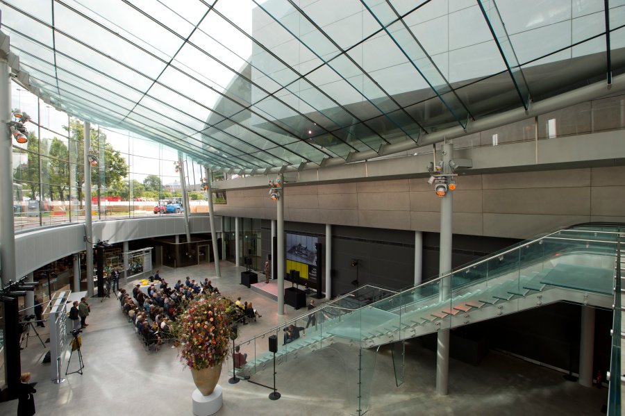 FILE - View of the new entrance to the Van Gogh museum in Amsterdam, Netherlands, Tuesday, Sept. 1, 2015. (AP Photo/Peter Dejong, File)
