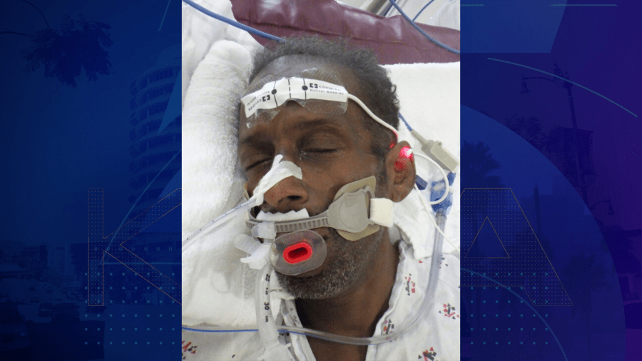 A male patient around 56 years old was found injured on 5th Street in downtown L.A. on Aug. 19, 2025. (Los Angeles General Medical Center)