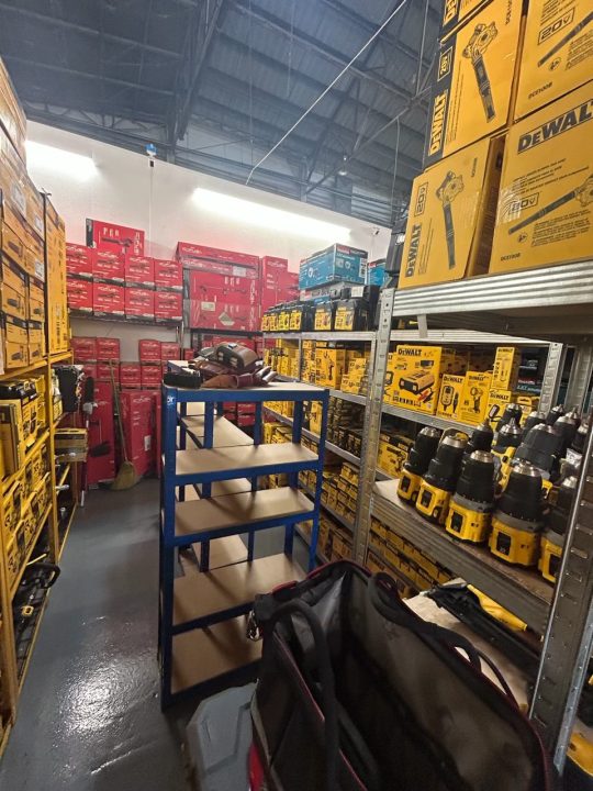 Images shared by the Los Angeles Police Department shows full shelves of allegedly stolen merchandise that were being sold at two local businesses.