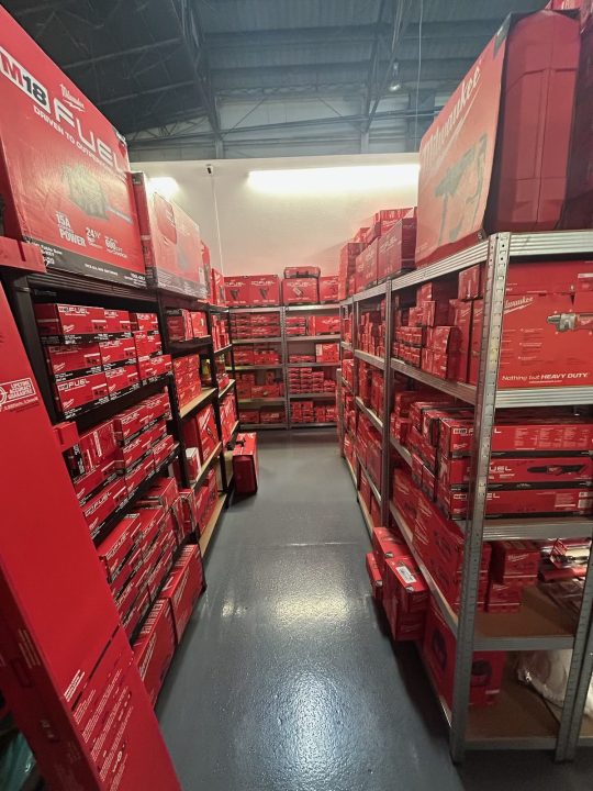 Images shared by the Los Angeles Police Department shows full shelves of allegedly stolen merchandise that were being sold at two local businesses.