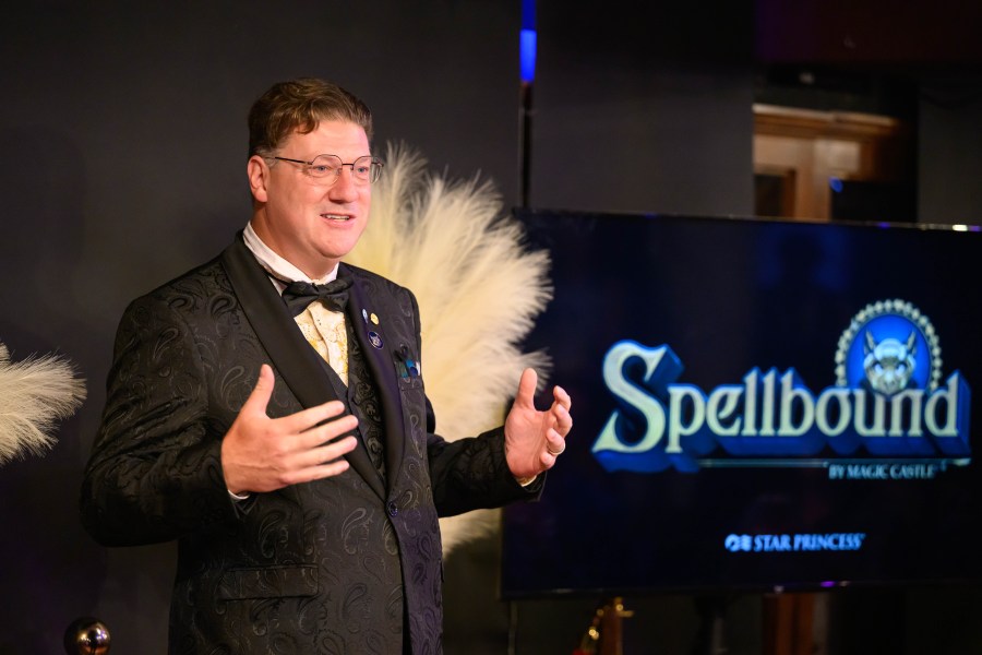 Magic Castle owner Randy Pitchford speaks during a media event on Aug. 14, 2025. (Princess Cruises/the Magic Castle)