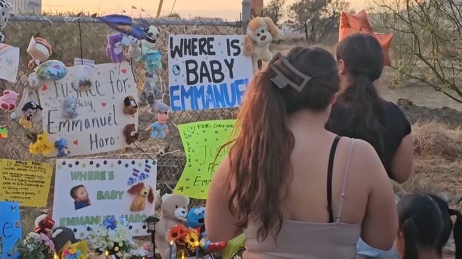 A candlelight vigil was held by community members for Emmanuel Haro outside his Cabazon home on Aug. 22, 2025. (KTLA)