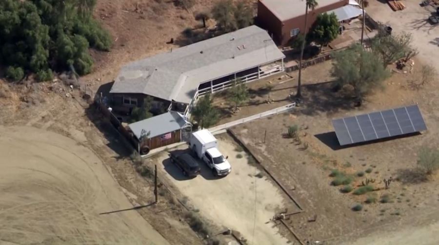 Authorities remove evidence as they investigate Jake and Rebecca's Cabazon home following the couple's arrest for murder on Aug. 22, 2025. (KTLA)v