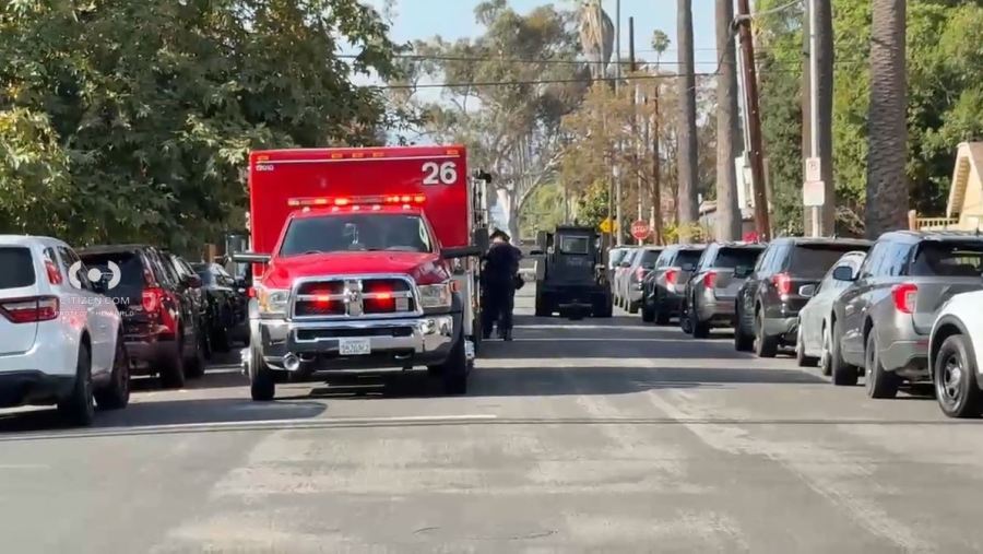 A suspect was taken into custody after an hours-long SWAT standoff following a deadly shooting in the Jefferson Park neighborhood of South Los Angeles on Aug. 23, 2025. (Citizen)