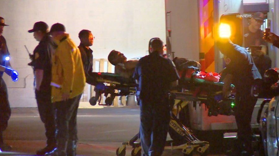 Two people were hospitalized following a shooting at an apartment complex in Pomona on Aug. 14, 2025. (KNN)