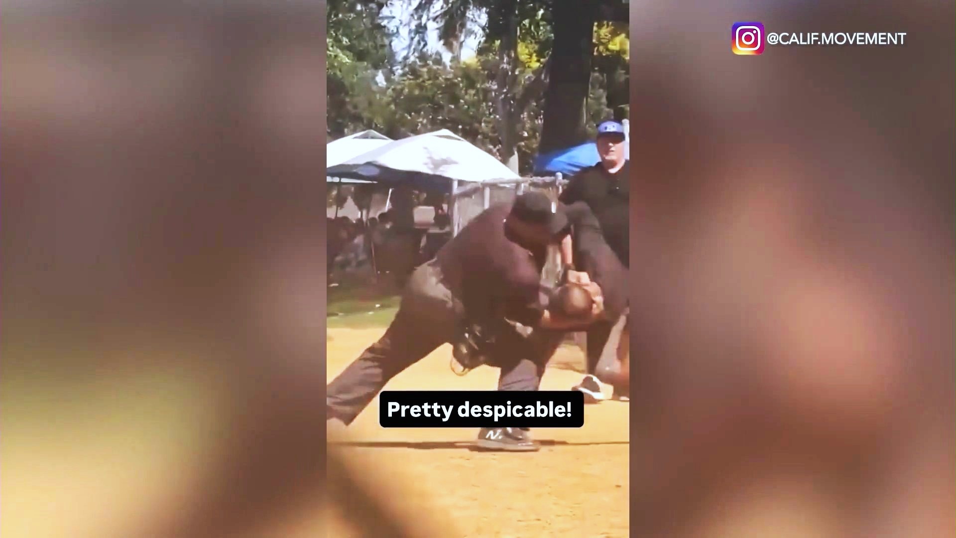 A violent brawl broke out between an umpire and an assistant coach during a youth baseball game in Rosemead as children and families were watching on Aug. 24, 2025. (@calif.movement)