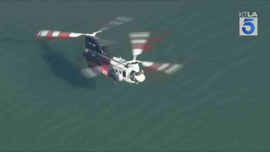 Evacuation orders were issued near Piru in Ventura County due to a fast-moving brush fire on Aug. 7, 2025. (KTLA)