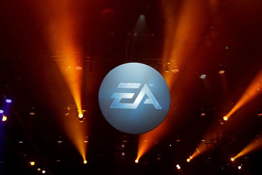 FILE - The logo for Electronic Arts is displayed during the Electronic Entertainment Expo in Los Angeles on June 12, 2013. (AP Photo/Jae C. Hong, File)
