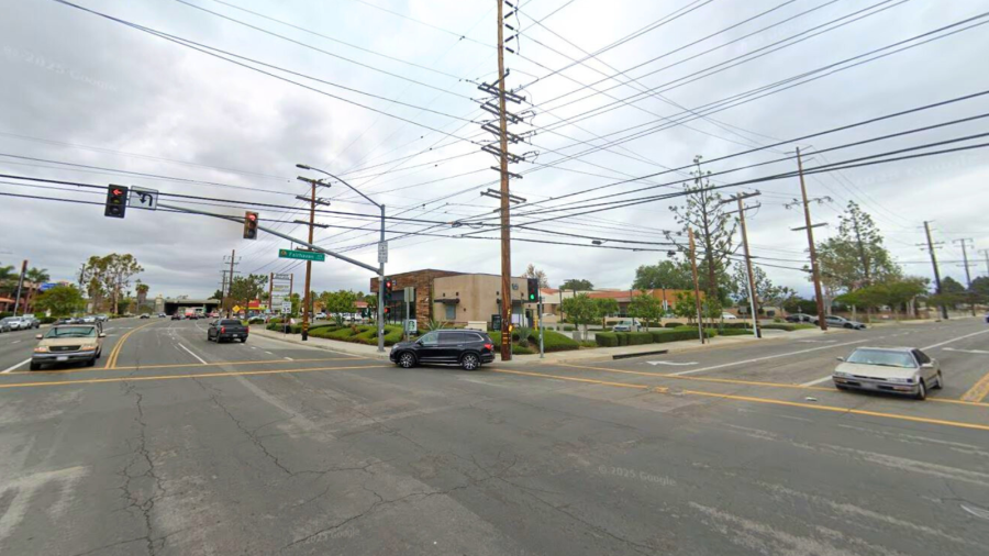 The intersection of Grand Avenue and Fairhaven Avenue in Santa Ana, near the location where a bicyclist was struck and killed by a suspected DUI driver on Aug. 27, 2025. (Google Maps)