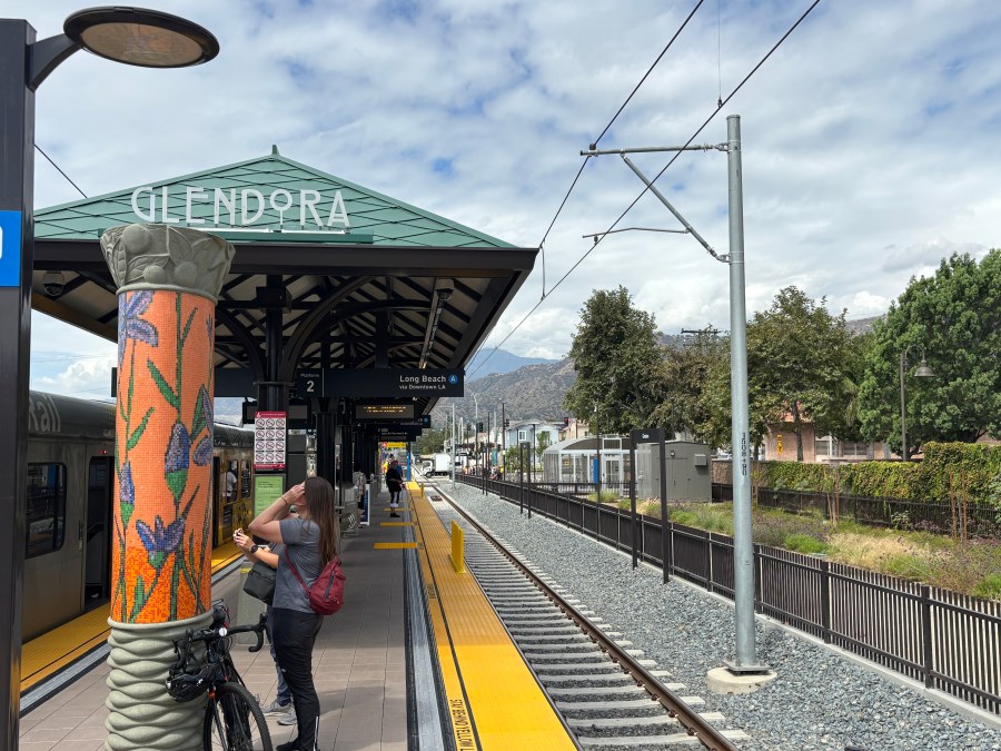 The new Glendora Station along the Metro A Line is seen on Sept. 19, 2025. (Travis Schlepp/KTLA)