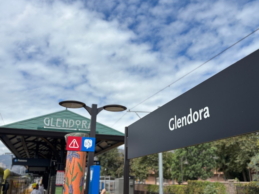 The new Glendora Station along the Metro A Line is seen on Sept. 19, 2025. (Travis Schlepp/KTLA)