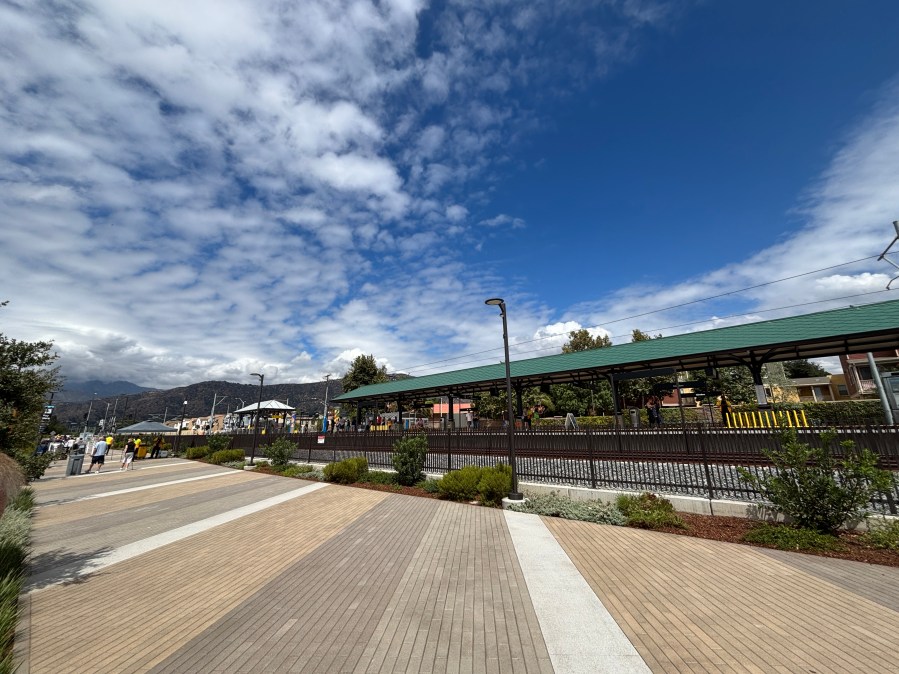 The new Glendora Station along the Metro A Line is seen on Sept. 19, 2025. (Travis Schlepp/KTLA)