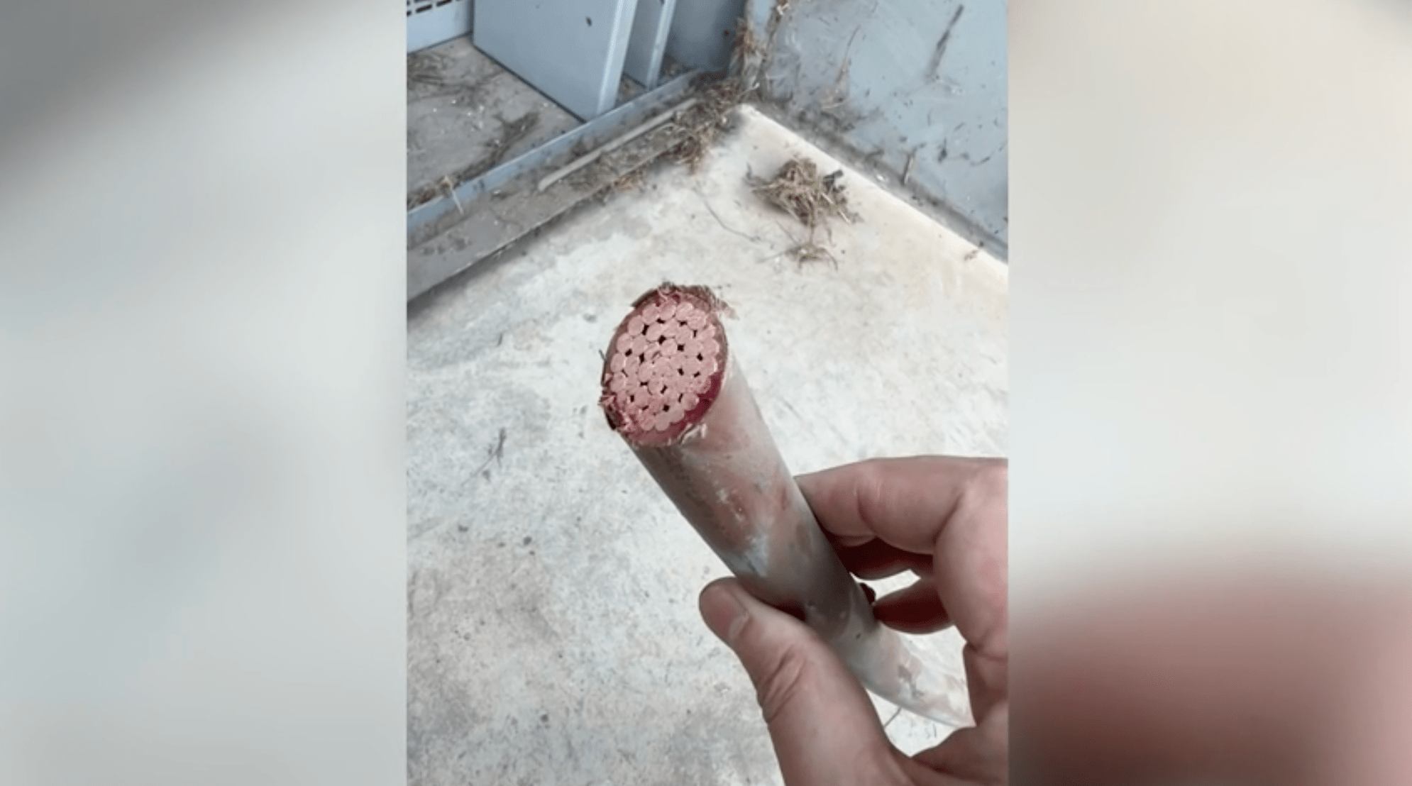 Photos shared with KTLA show the aftermath of copper wire thefts at local businesses in West Rancho Dominguez on Sept. 26, 2025.