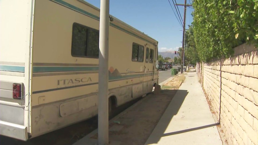Residents in a Winnetka said a growing number of people living in RVs have taken over the streets, escalating concerns over crime and possible drug activity. (KTLA)