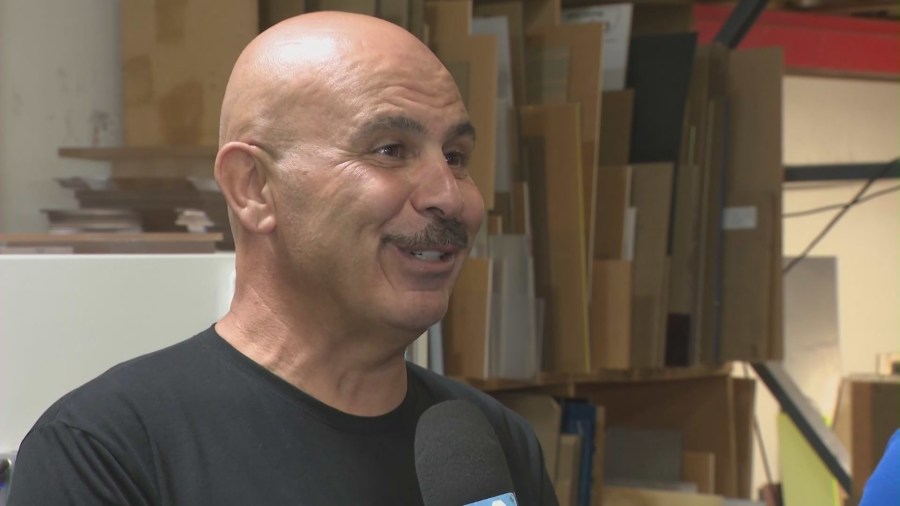 Ray Tissan, owner of RT Unbreakable Glass, speaks to KTLA on Sept. 5, 2025. (KTLA)