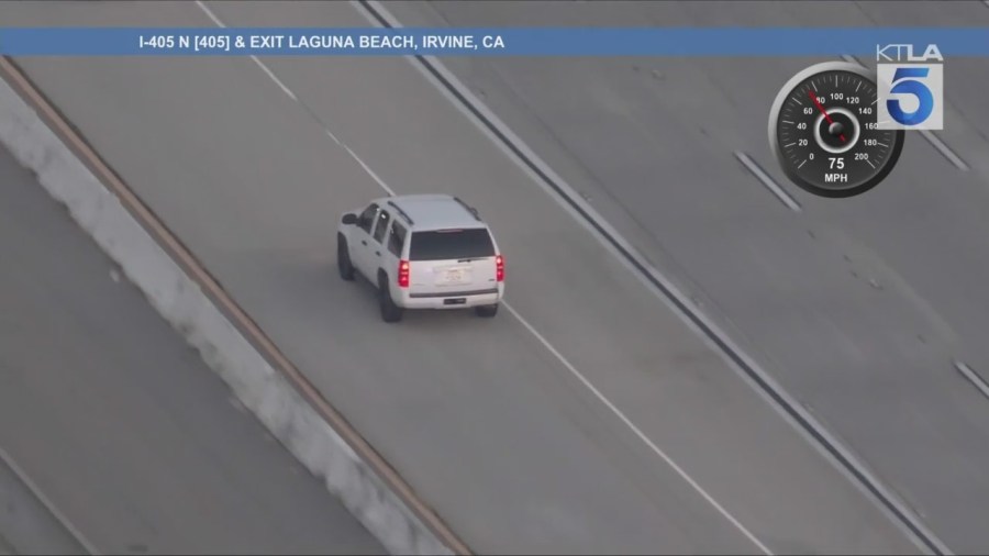 A carjacking suspect was arrested after leading Los Angeles County sheriff's deputies in a high-speed chase through L.A. and Orange counties on Sept. 12, 2025. (KTLA)