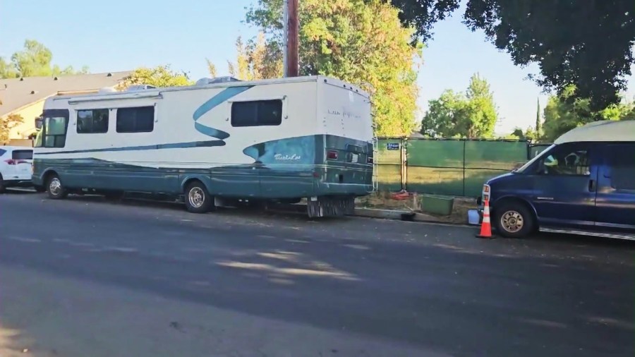 Residents in a Winnetka said a growing number of people living in RVs have taken over the streets, escalating concerns over crime and possible drug activity. (KTLA)