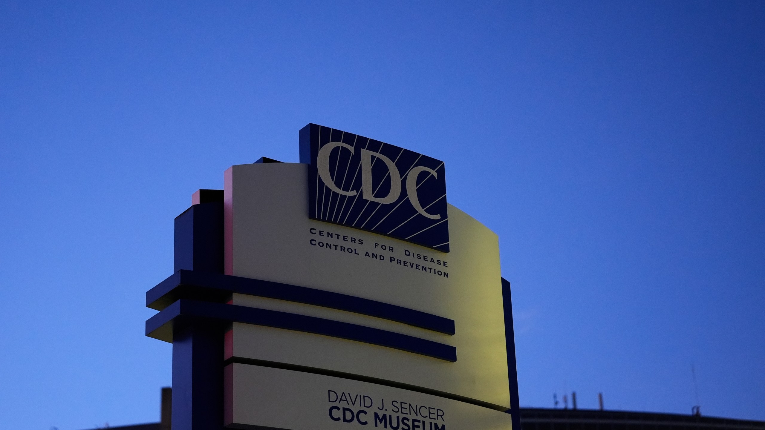 FILE - A sign marks the entrance to the U.S. Centers for Disease Control and Prevention headquarters, Aug. 27, 2025, in Atlanta. (AP Photo/Brynn Anderson, File)