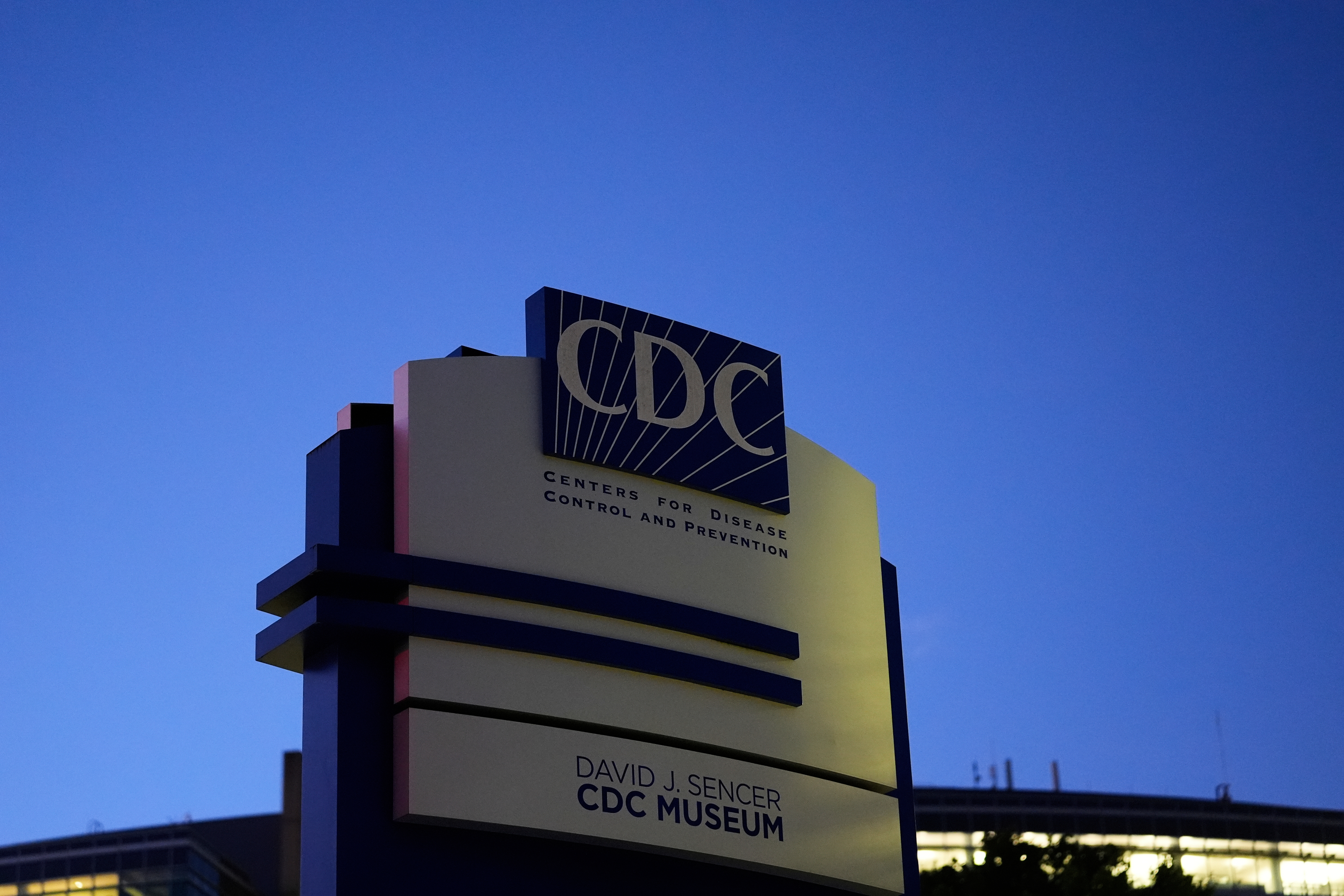 FILE - A sign marks the entrance to the U.S. Centers for Disease Control and Prevention headquarters, Aug. 27, 2025, in Atlanta. (AP Photo/Brynn Anderson, File)