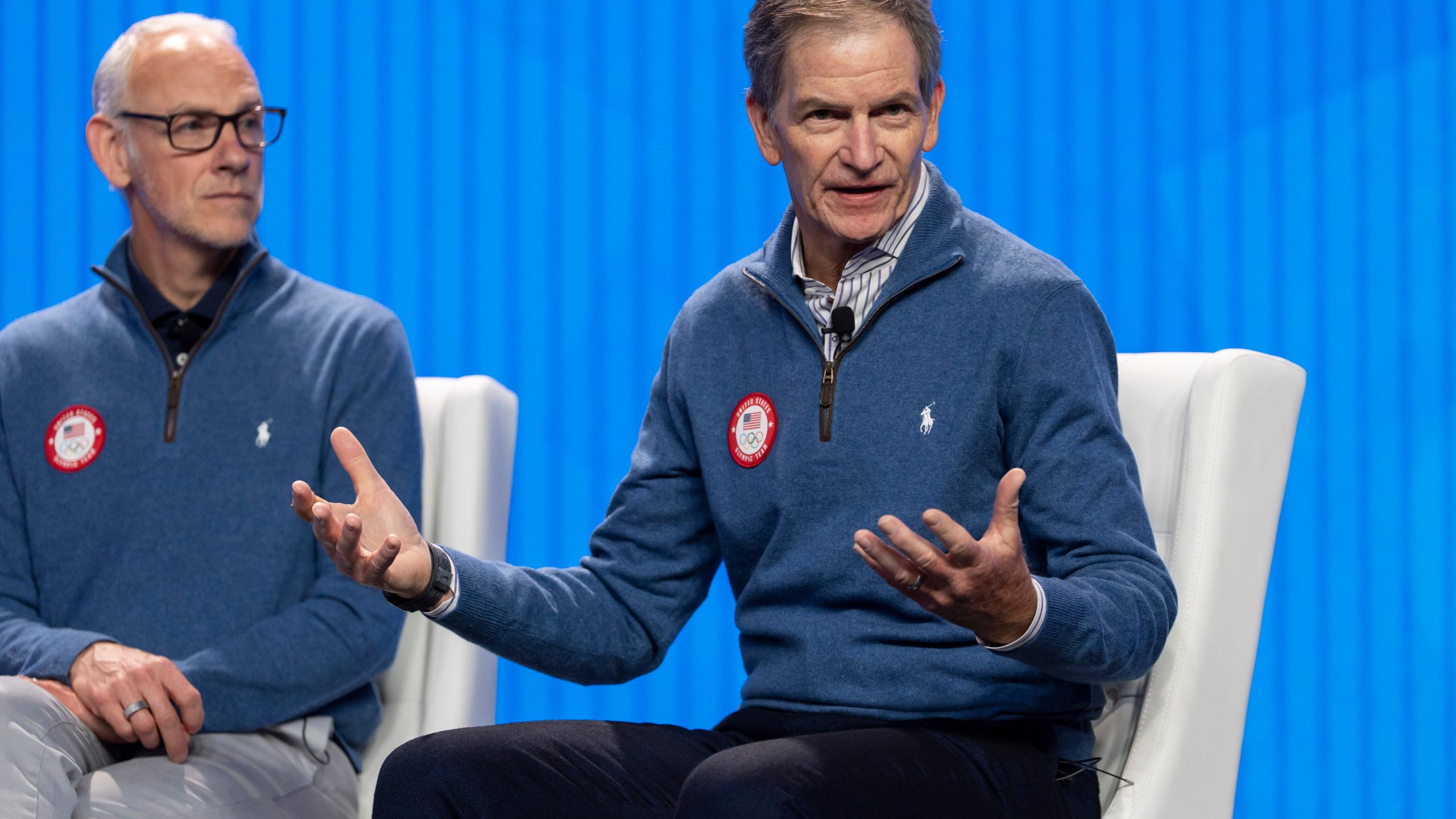 Board Chair and President of the U.S. Olympic & Paralympic Committee Gene Sykes speaks during a press conference during Team USA Media Summit, on Tuesday, Oct. 28, 2025, in New York. (AP Photo/Yuki Iwamura)