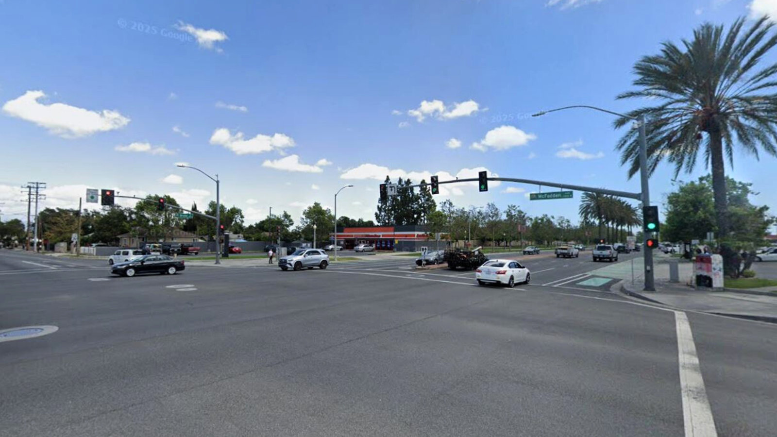 The intersection of Bristol Street and McFadden Avenue in Santa Ana, California. (Google Maps)