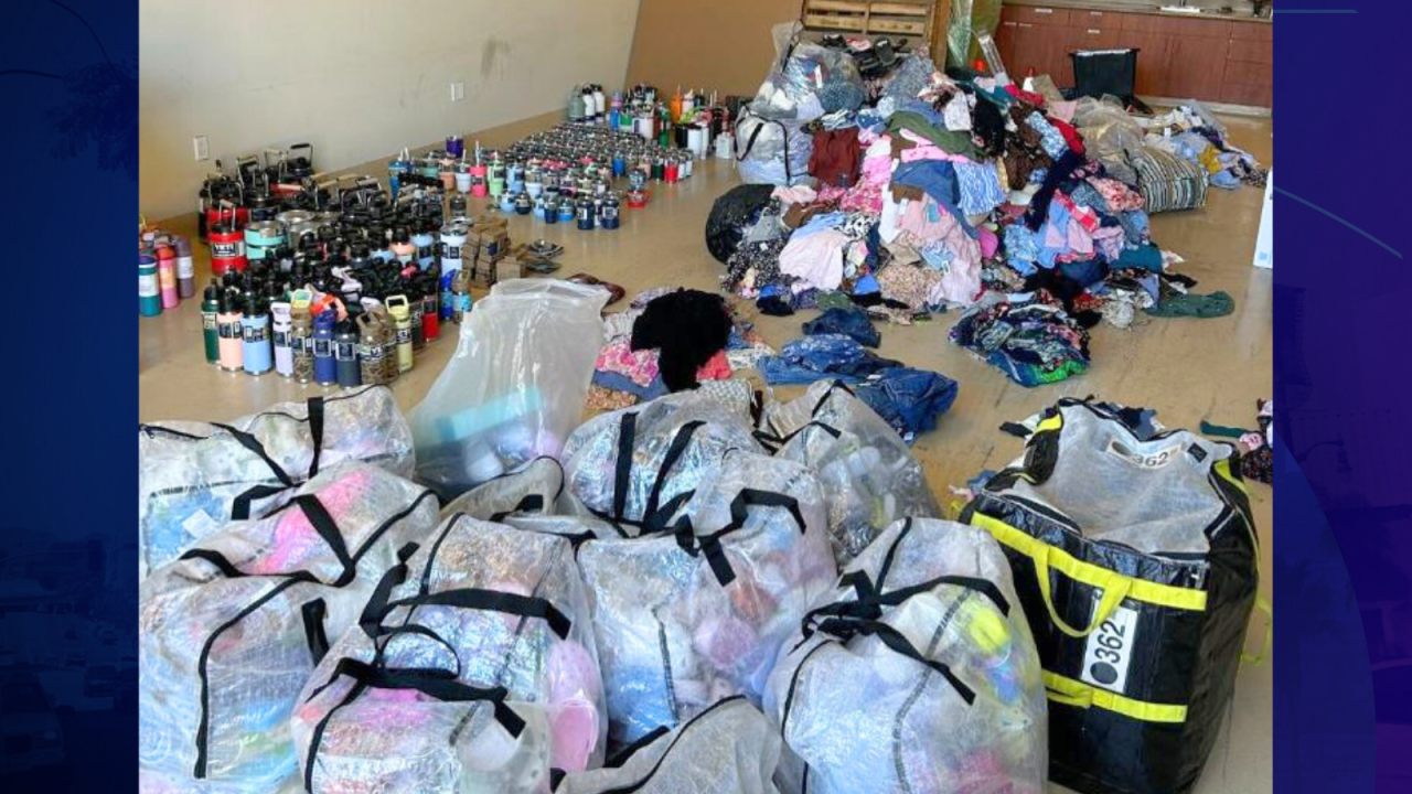 Two female suspects were arrested after police discovered over $40,000 worth of stolen merchandise in Chino. (Chino Police Department)