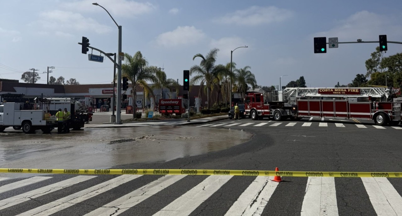 Costa Mesa water main break