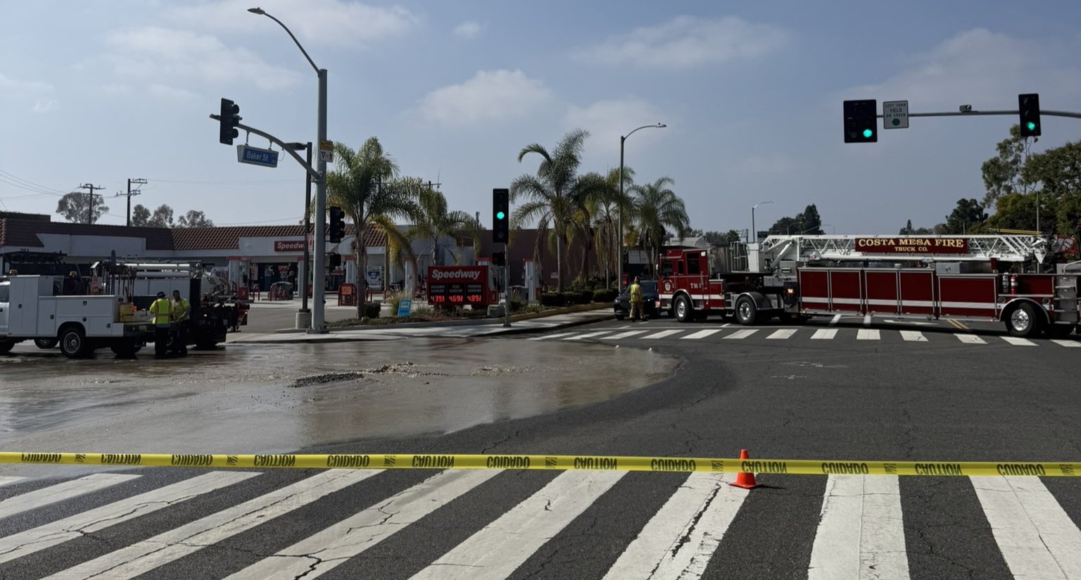 Costa Mesa water main break