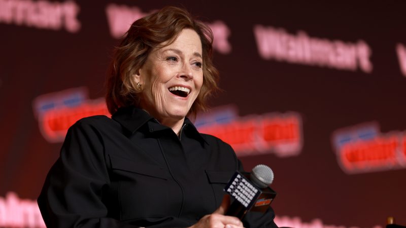 NEW YORK, NEW YORK - OCTOBER 10: Sigourney Weaver speaks onstage at Sigourney Weaver on ALIEN and Beyond during New York Comic Con 2025 at The Jacob K. Javits Convention Center on October 10, 2025 in New York City. (Photo by Jason Mendez/Getty Images for ReedPop)