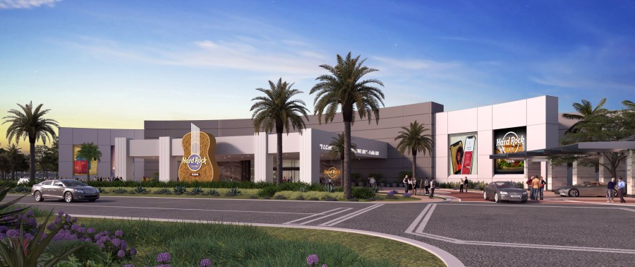 An artist’s rendering of Hard Rock Hotel & Casino Tejon in Southern California. The $600 million tribal casino is being built with the Tejon Indian Tribe. (Hard Rock International)