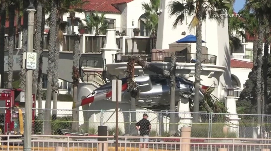 Several people were injured after a helicopter crashed in Huntington Beach on Oct. 11, 2025. (OnScene.TV)