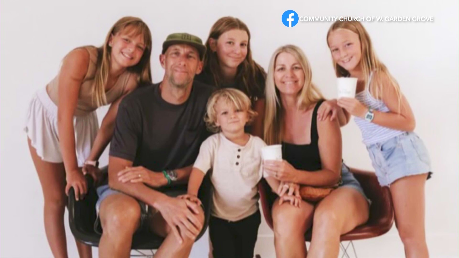 Eric Williams, 45, is seen with his wife and four young children in a family photo. (Community Church of West Garden Grove)