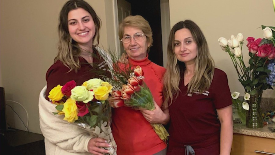 Pictured above is Rima Manucharyan with her granddaughter and daughter. (KTLA)