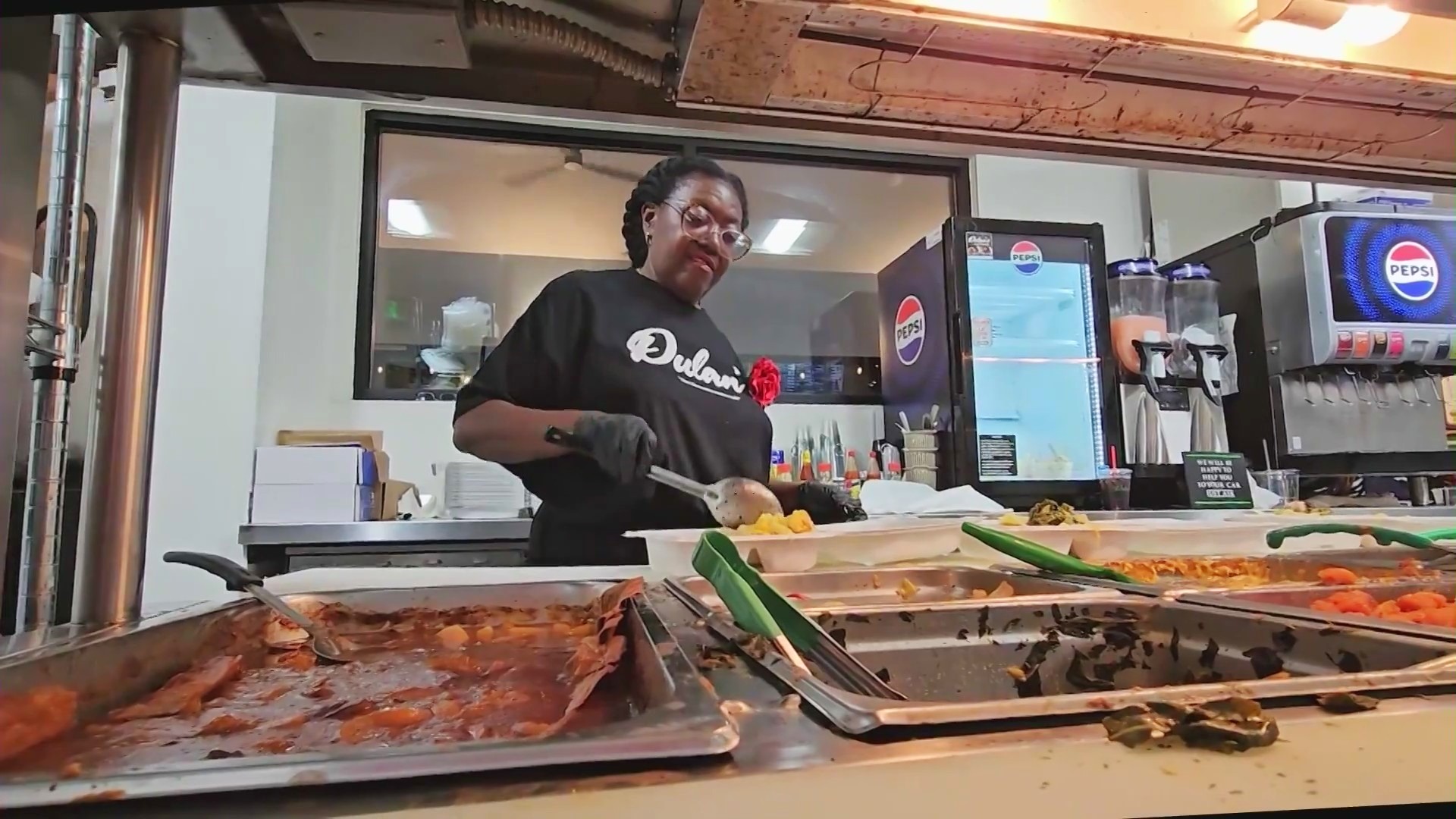Dulan’s Soul Food Kitchen has been cooking up classics like fried chicken, mac and cheese, baked fish, meatloaf and more to hungry diners in L.A.'s Crenshaw neighborhood for more than 30 years. (KTLA)
