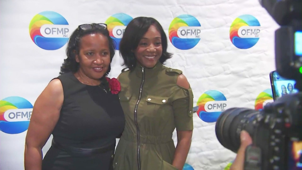 Actor and comedian Tiffany Haddish, who is also a Crenshaw native, showed her support during a fundraiser on Oct. 15, 2025. She has promised to match all donations received. (KTLA)
